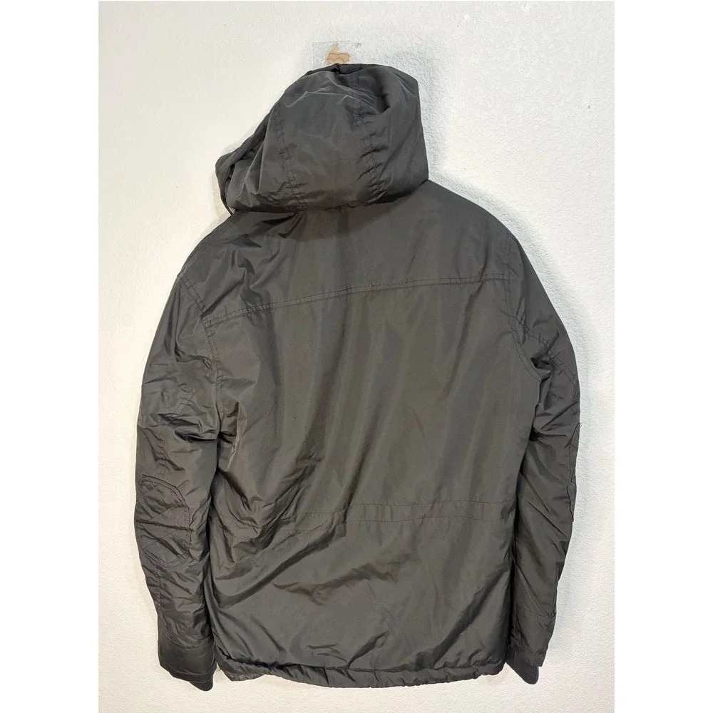 INC International Concepts Mens Hooded Field Jacket Black Quilted Utility M